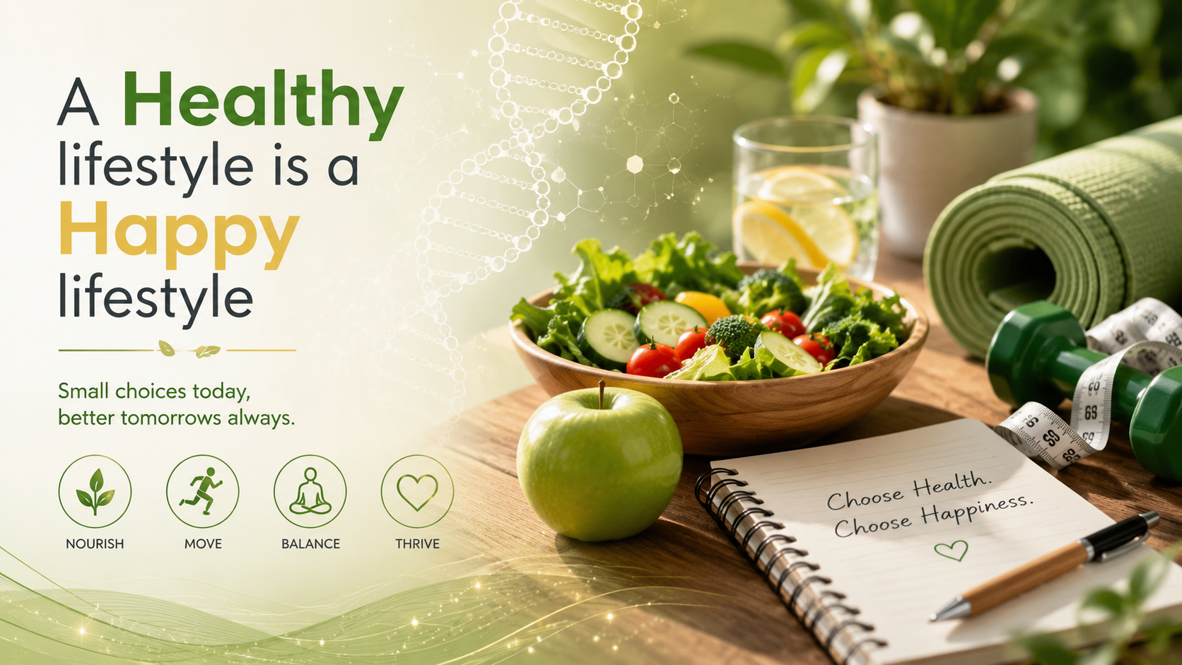 A healthy lifestyle, a happy tomorrow