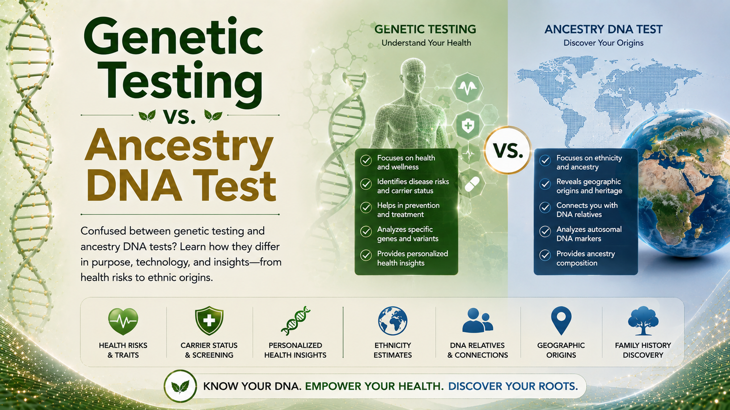 Genetic Testing vs. Ancestry DNA Test
