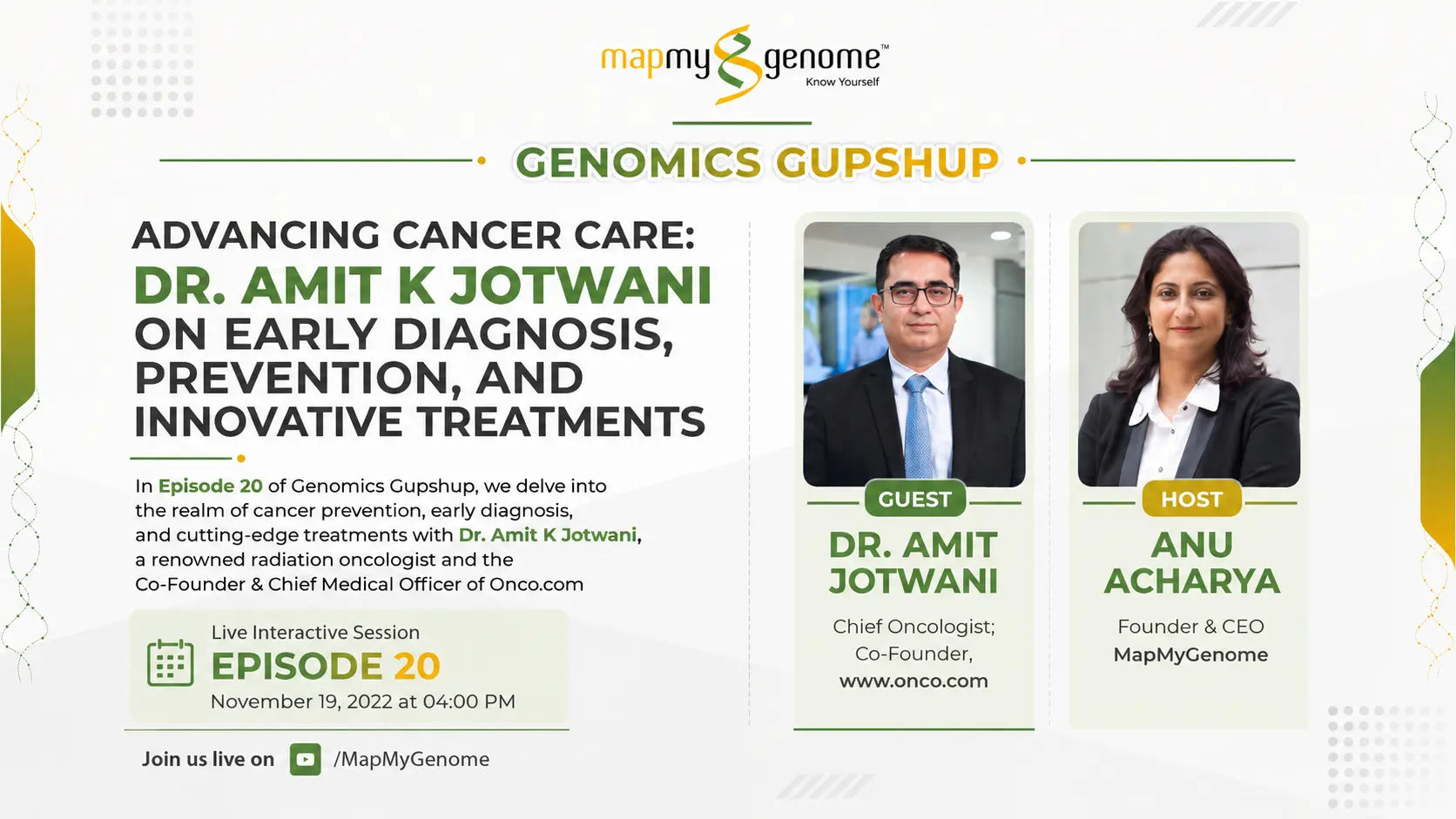 Advancing Cancer Care: Dr. Amit K Jotwani On Early Diagnosis, Prevention, And Innovative Treatments - Mapmygenome