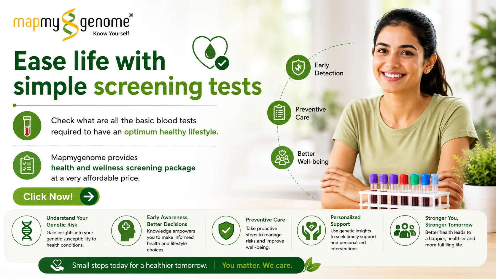 Ease life with simple screening tests - Mapmygenome