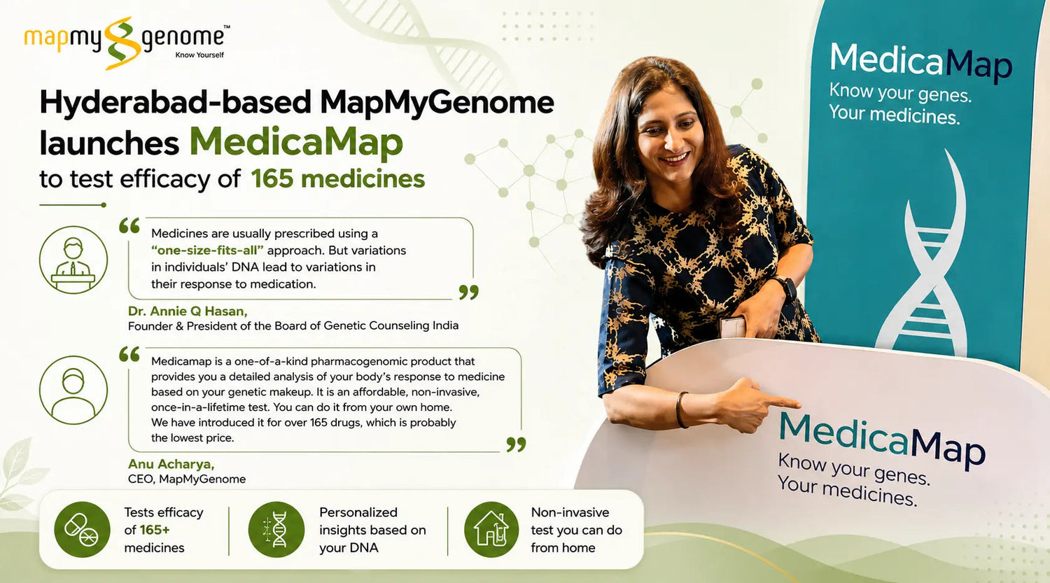 Hyderabad-based MapMyGenome launches MedicaMap to test efficacy of 165 medicines - Mapmygenome
