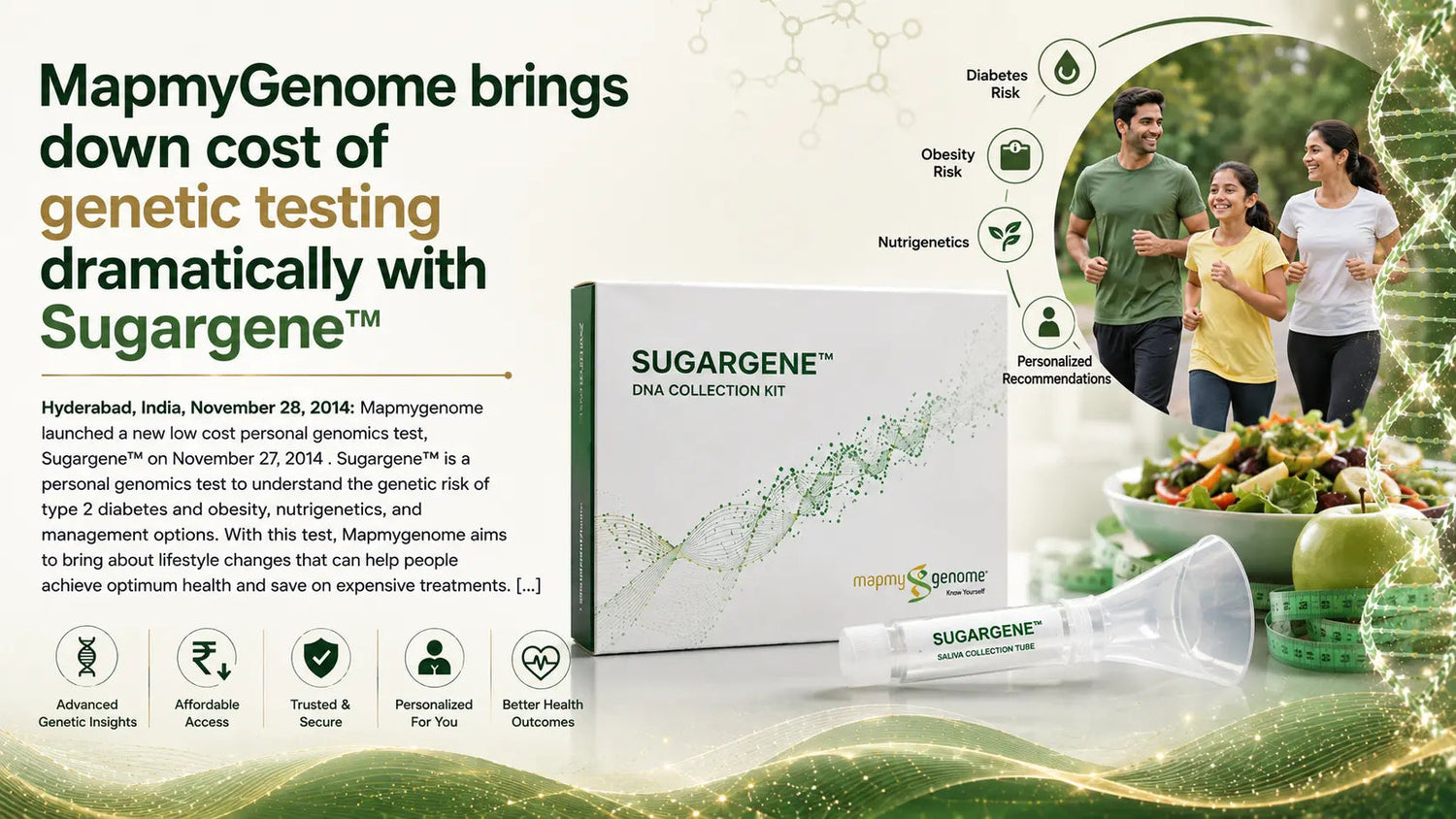 MapmyGenome brings down cost of genetic testing dramatically with Sugargene™ - Mapmygenome