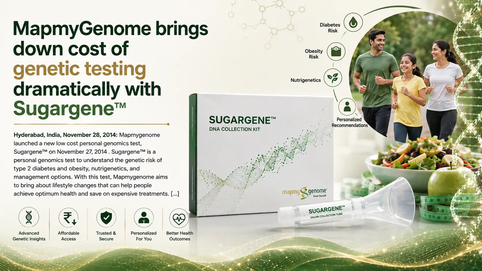 MapmyGenome brings down cost of genetic testing dramatically with Sugargene™ - Mapmygenome