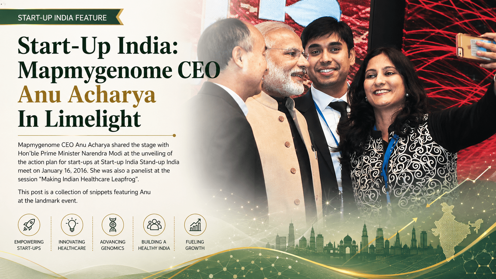 Start-Up India: Mapmygenome CEO Anu Acharya In Limelight - Mapmygenome