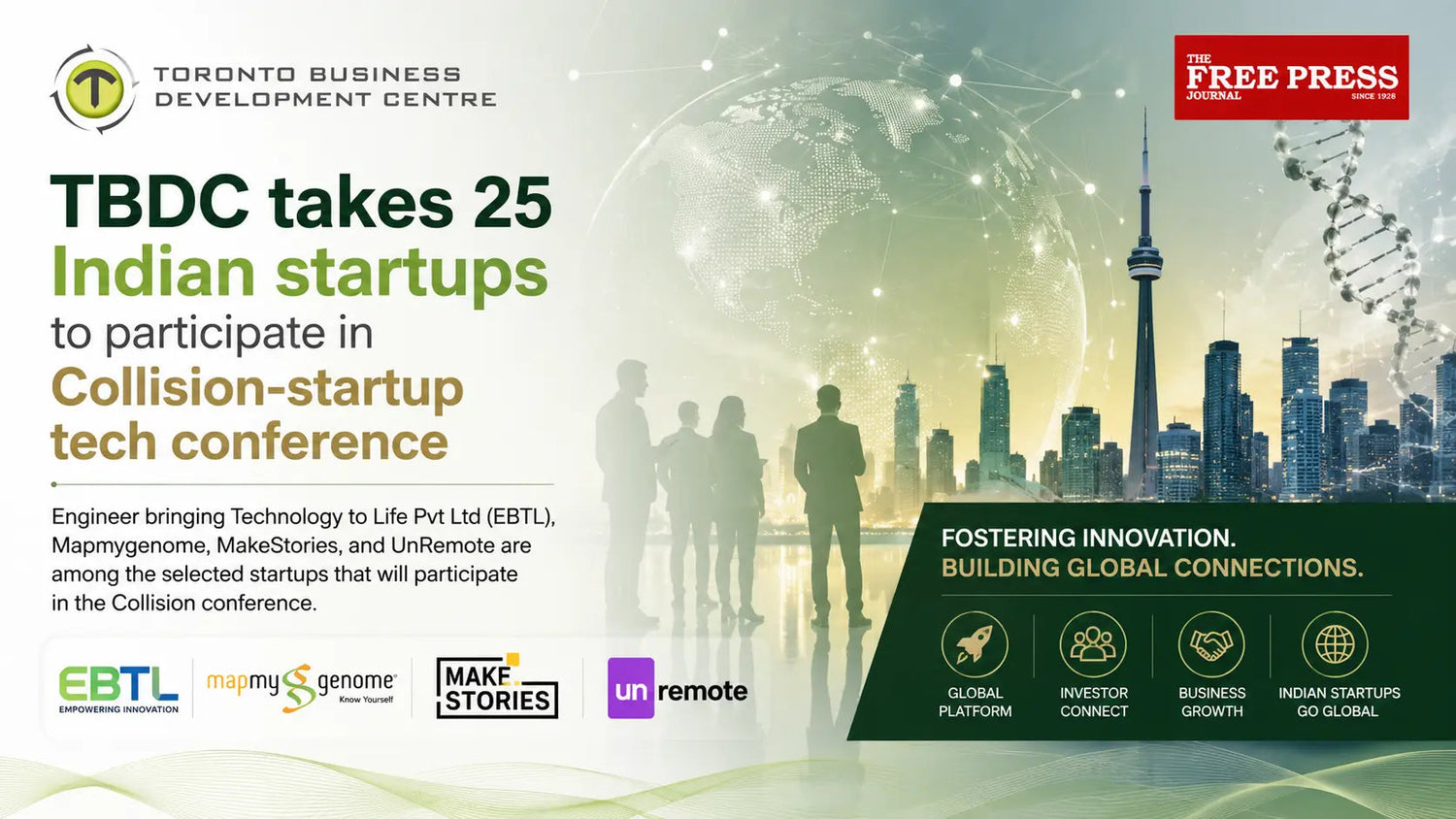 TBDC takes 25 Indian startups to participate in Collision-startup tech conference - Mapmygenome